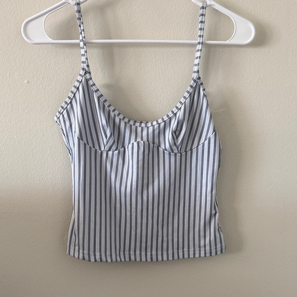 Tops - Striped Blue and White Women's Top